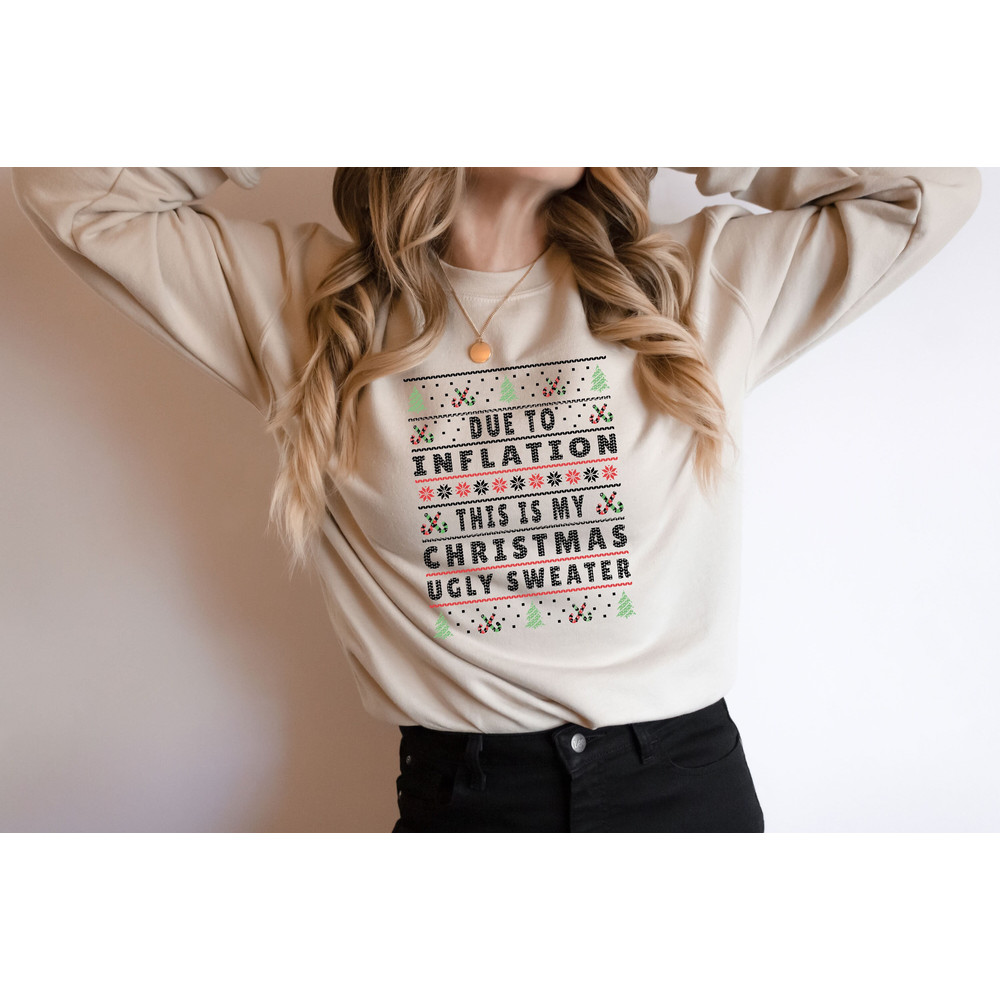 Funny Due To Inflation This Is My Ugly Christmas Sweater Gift For Christmas Party, Ugly Christmas Shirt,Broke Christmas Hoodie,Xmas Crewneck.jpg