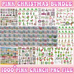 1000 file grinch christmas bundle, grinch bundle png, pink christmas bundle png