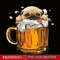 BEER28102361-Pug Dog Drinks Beer PNG Cute Drunk Dog PNG Beer Lover PNG.png