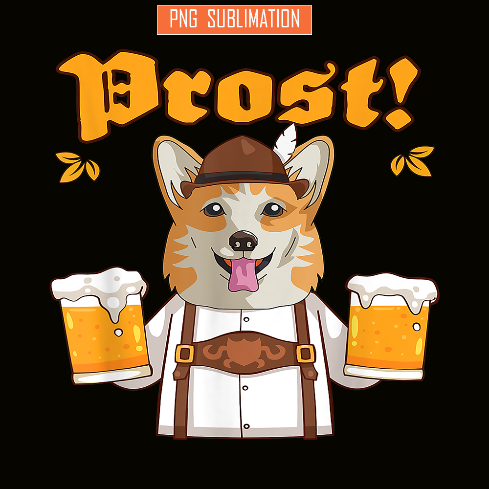 BEER28102365-Corgi And Beer PNG Drunk Corgi PNG Prost Corgi PNG.png