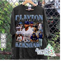 Vintage 90s Graphic Style Clayton Kershaw T-Shirt - Clayton Kershaw T-Shirt - Retro American Baseball Oversized TShirt B