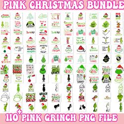 110 file grinch christmas bundle, grinch bundle png, pink christmas bundle png