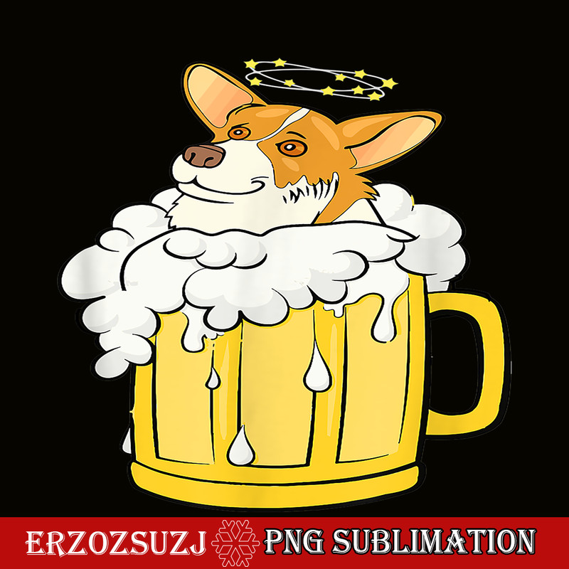BEER28102376-Corgi Dog Beer Drinking PNG Drinking Party PNG Corgi And Beer PNG.png