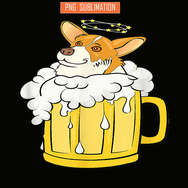 BEER28102376-Corgi Dog Beer Drinking PNG Drinking Party PNG Corgi And Beer PNG.png