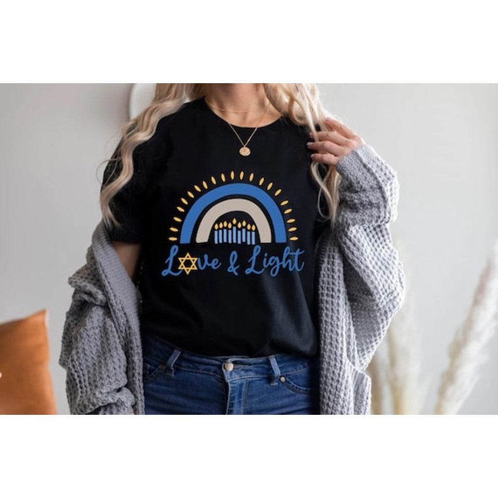 Love and Light Hanukkah Shirt, Menorah Shirt, Holiday,Hanukkah Shirt, Chanukah Shirt, Festival of lights shirt, Jewish Celebration, Holiday.jpg