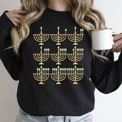Menorah Sweatshirt Hanukkah Shirt,Hanukkah Sweatshirt,Hannukah Shirt,Hanukkah Gifts,Happy Hanukkah,Hanukkah Sweatshirt,C