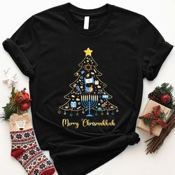 merry chrismukkah shirt, christmas tree hanukkah chanukah, happy hanukkah shirt, chrismukkah family, religious jewish ch