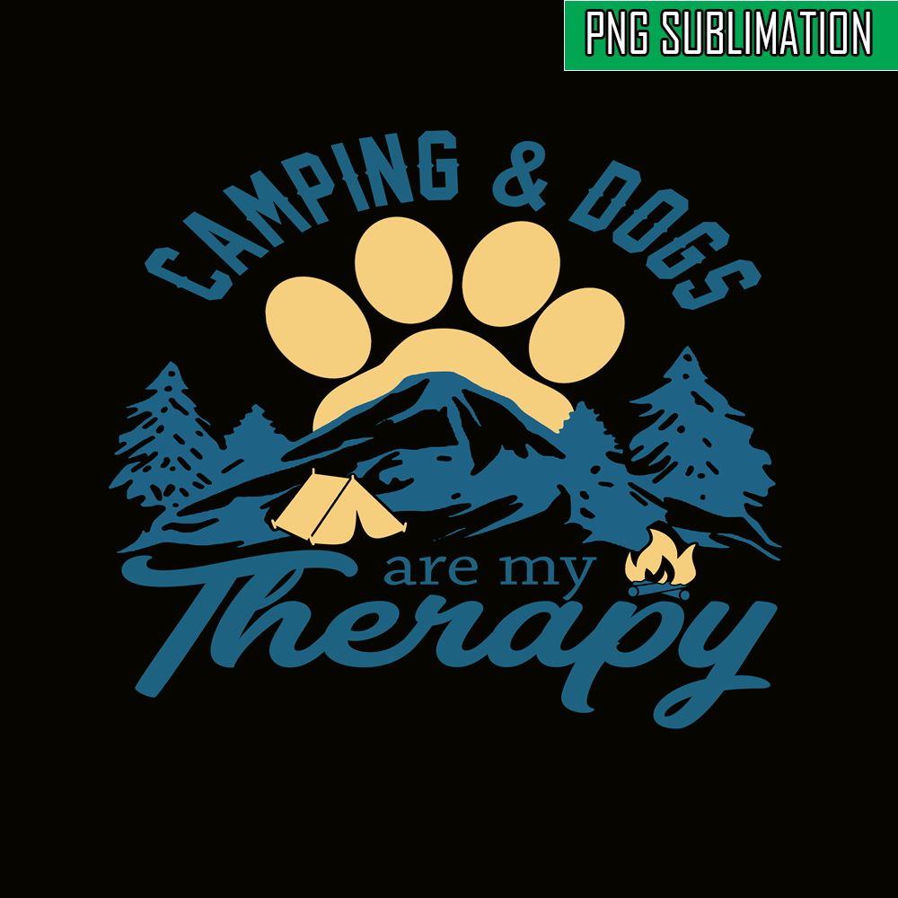 CAMP07112350-Camping Dog My Therapy PNG Dog Paw Behind The Ridge PNG Camping And Dogs PNG.png