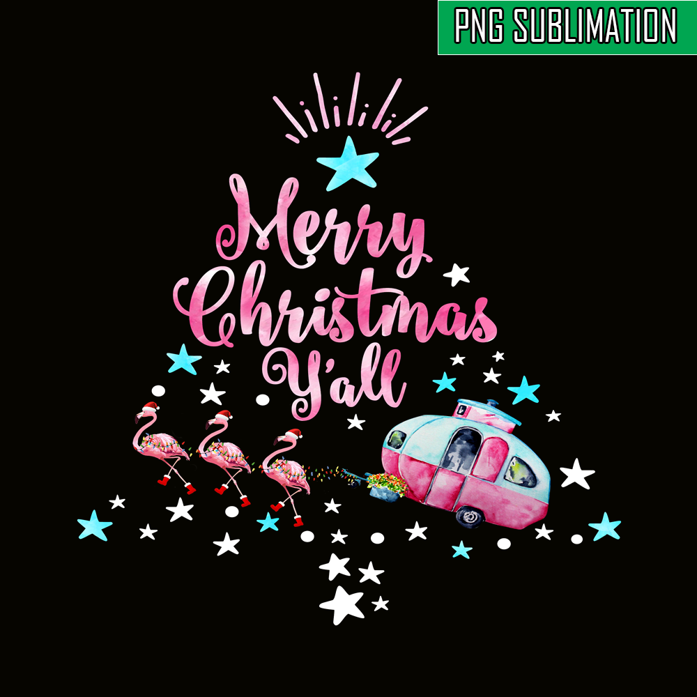 CAMP07112375-Merry Christmas Y'all PNG Watercolor Crane Rickshaw PNG Camper Christmas Tree PNG.png