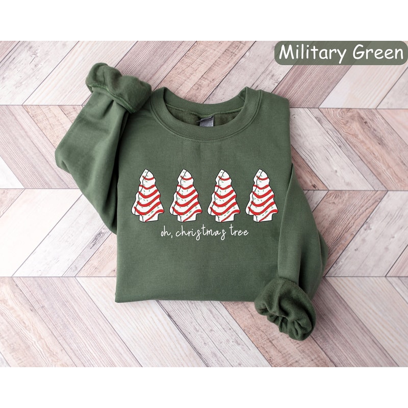 Oh Christmas Tree Sweatshirt, Christmas Cake Sweatshirt, Christmas Crewneck Sweater, Christmas Sweater Women, Funny Christmas Shirt Xmas Tee.jpg