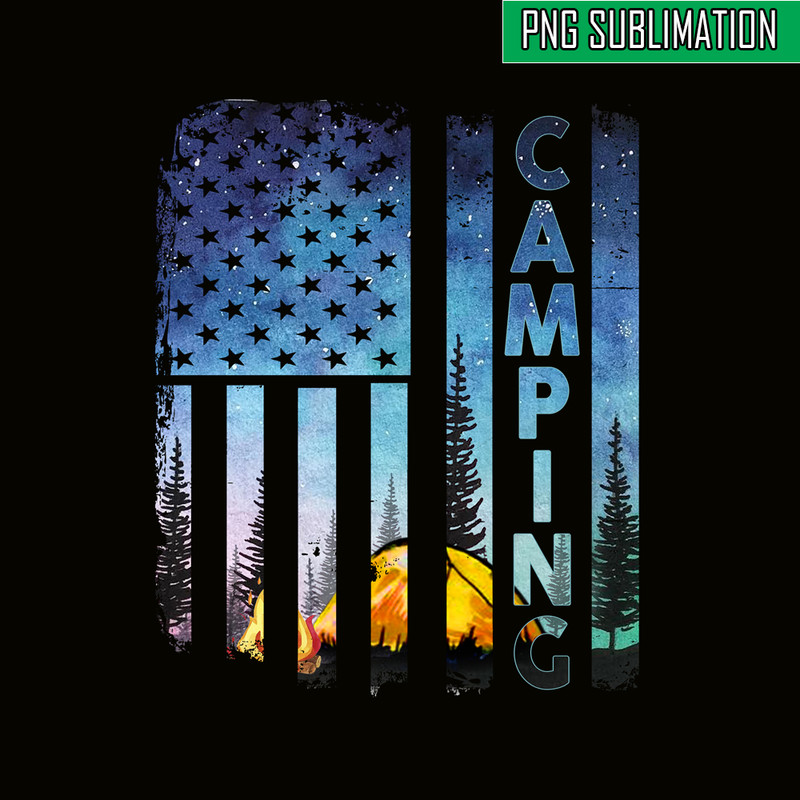 CAMP07112384-Us Flag PNG Camping PNG Design An American Flag With A Camping Scene PNG.png