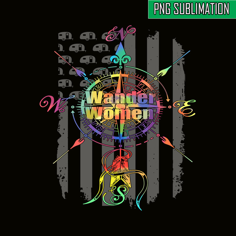 CAMP07112385-Wander Women PNG Camping PNG Compass On A American Flag Background PNG.png