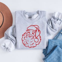 santa christmas sweatshirt, womens christmas shirt, holiday sweaters, christmas crewneck, new year shirt, christmas gift