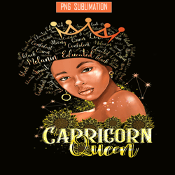 capricorn queen png strong smart afro melanin png gift for black women png