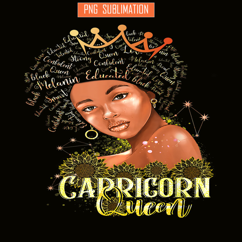 CPB28102301-Capricorn Queen PNG Strong Smart Afro Melanin PNG Gift For Black Women PNG.png