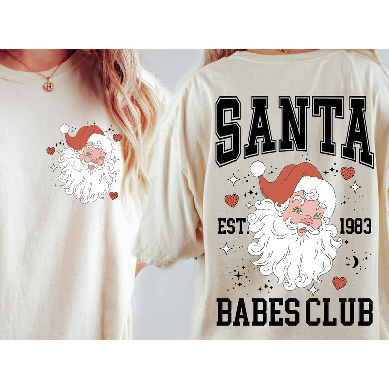 Retro Christmas png, Santa Claus png, Christmas png, Christmas sublimation, merry Christmas png, Christmas vibes png, Santa Babes Club Png.jpg