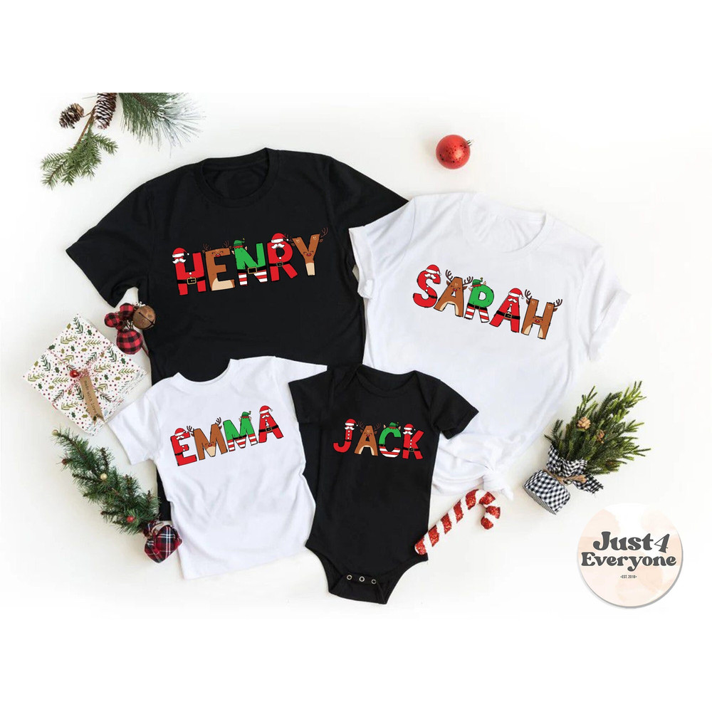 Christmas Custom Name Shirts, Personalized Christmas Family T-Shirt, Custom Christmas Shirts, Matching Family Christmas Shirts, Xmas Gift.jpg