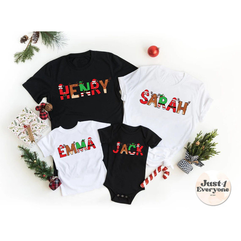 Christmas Custom Name Shirts, Personalized Christmas Family T-Shirt, Custom Christmas Shirts, Matching Family Christmas Shirts, Xmas Gift.jpg