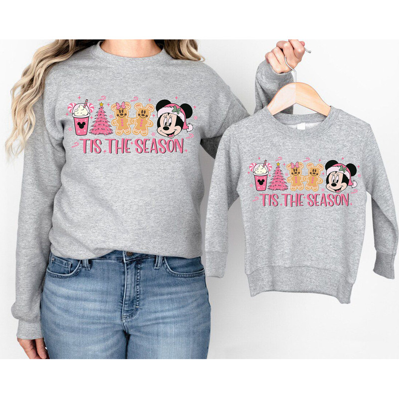 Disney Sweatshirts, Disney Snack Sweatshirts, Mommy and Me Christmas Sweatshirt, Matching Mom and Me Christmas, Pink Christmas Sweaters.jpg