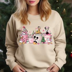 mickey friends disney christmas shirt, christmas mickey coffee sweatshirt, disney christmas coffee sweatshirt, coffee c