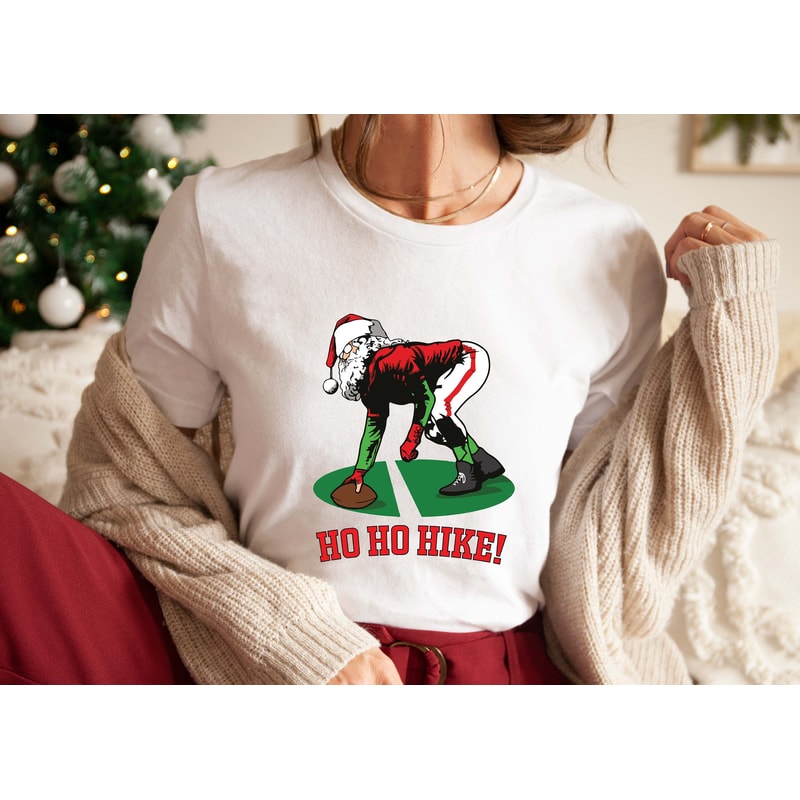 Christmas Santa Claus Ho Ho Hike! Shirt, Funny Christmas Short Sleeve Tee, New Year Shirt, Most Wonderful Time Of The Year, Christmas Vibes.jpg