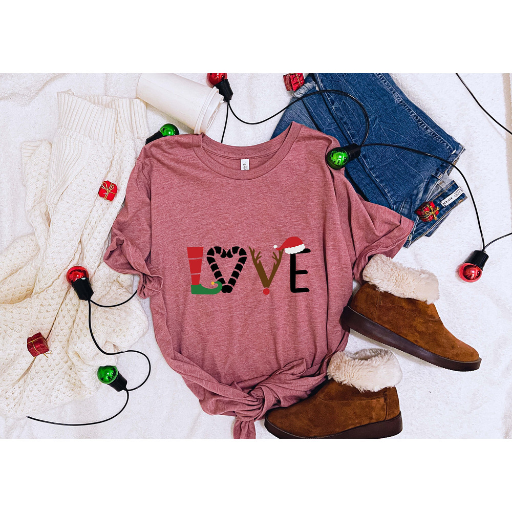 Love Christmas Theme Tee, Happy New Year, Christmas Gifts, Christmas Vibes, Women's Christmas Tee, Christmas Family Shirt, Husband Christmas.jpg