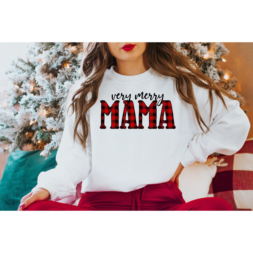 Very Merry Mama Sweatshirt Holiday Sweatshirt Christmas Sweatshirt Mom Sweatshirt Women's Christmas Shirt Mama Sweatshirt.jpg