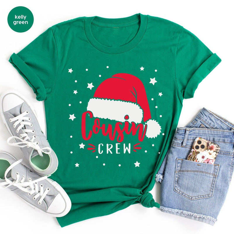 Cousin Crew Family Matching Shirts for Xmas Party, Funny Christmas Santa Tshirts for Kids, Unisex Cousin Crew Holiday Xmas Clothing for Gift.jpg
