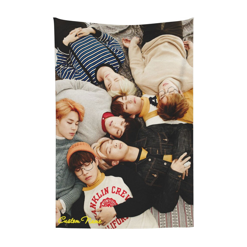 BTS Blanket Throw Blanket Warm Soft Blanket for Dormitory Living Room Bedroom Sofa Halloween Kids Adults Gifts.png