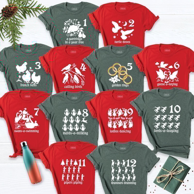12 Days Of Christmas Shirt, Christmas Matching Shirt, Christmas Shirt, Christmas Family Shirts, Christmas T-shirt, Matching Holiday Shirt.jpg