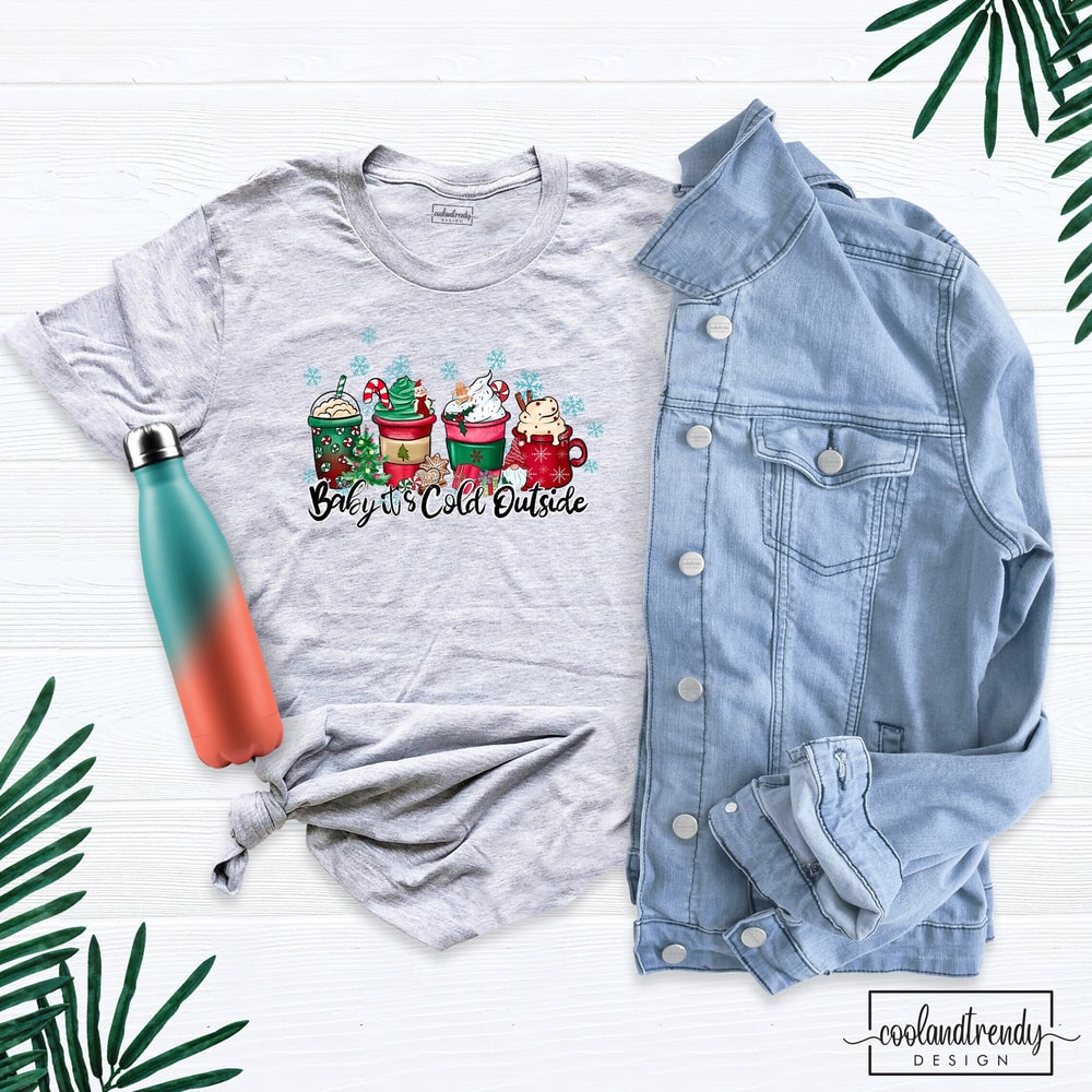 Baby It's Cold Outside Shirt, Christmas Shirt, Coffee Lover Shirt, Christmas Family Shirt, Bebe Christmas Shirt, Christmas Season Shirt.jpg