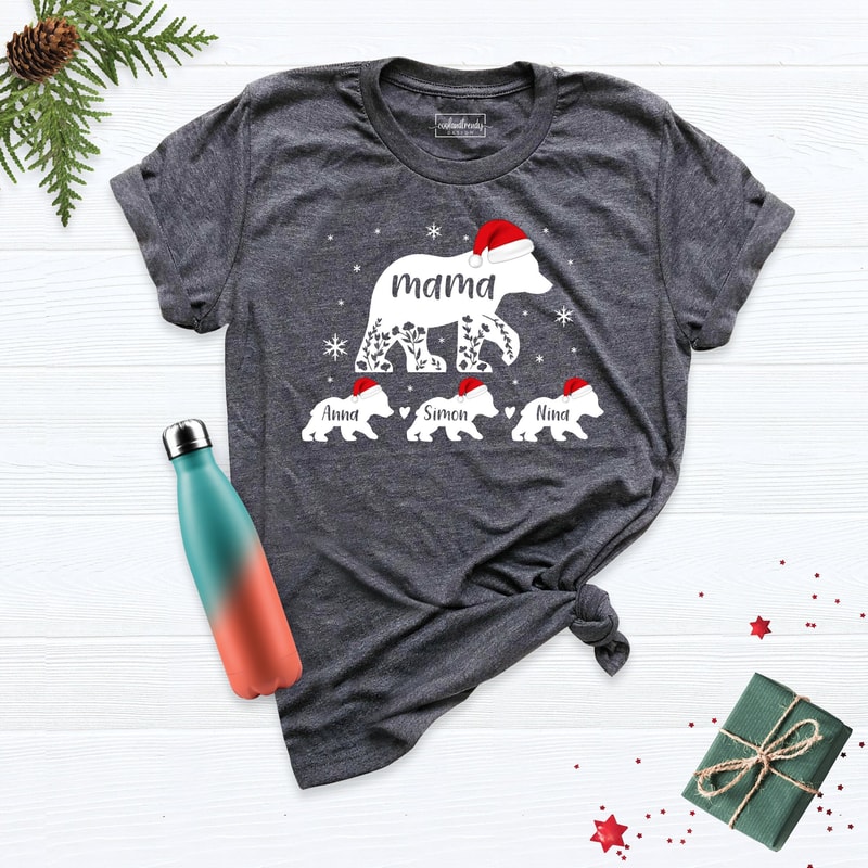 Bear Family Christmas Shirt, Personalized Christmas Shirt, Custom Christmas Matching Shirt, Family Bear Shirts, Mama Bear Shirt, Xmas Shirt.jpg