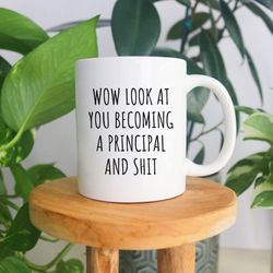 look at you becoming a principal, principal coffee mug gift, new school principal gift, teacher appreciation gift, chris