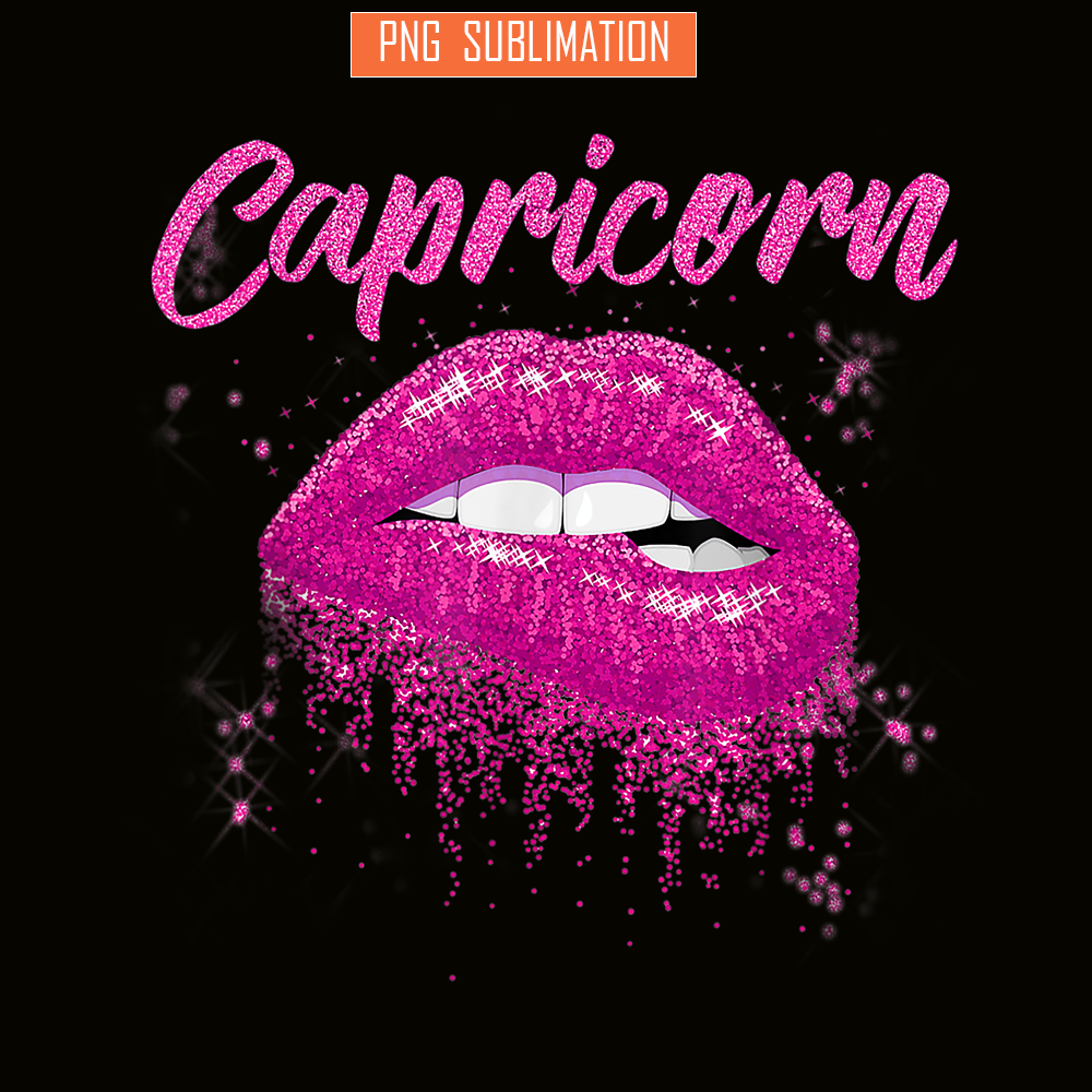 CPB28102346-Capricorn Zodiac Birthday PNG Pink Lips PNG Zodiac Sign PNG.png
