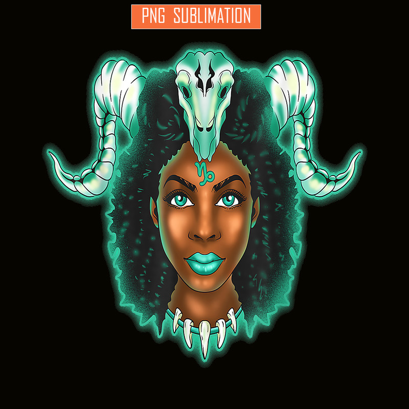 CPB28102347-Capricorn Zodiac PNG Black Girl PNG Magic Astrology Melanin PNG.png