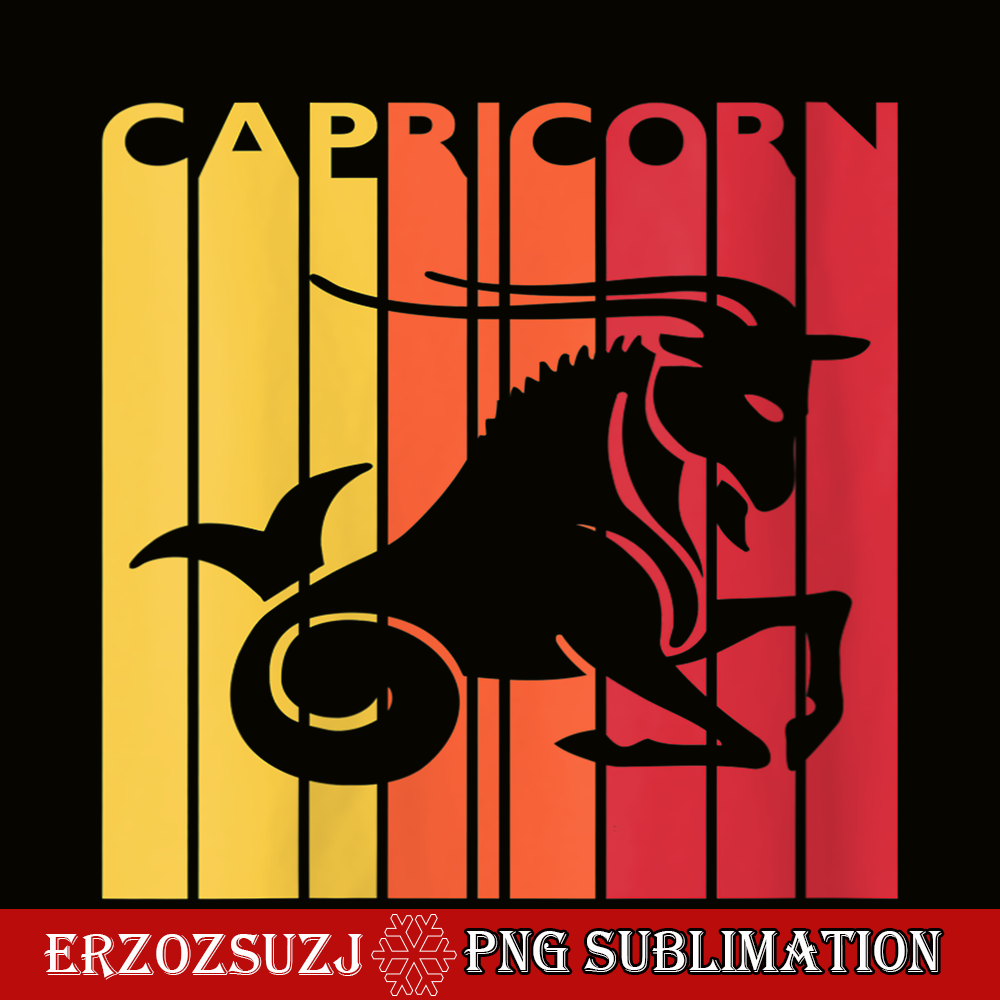 CPB28102383-Retro Capricorn PNG Zodiac Sign PNG December January Birthday Gift PNG.png