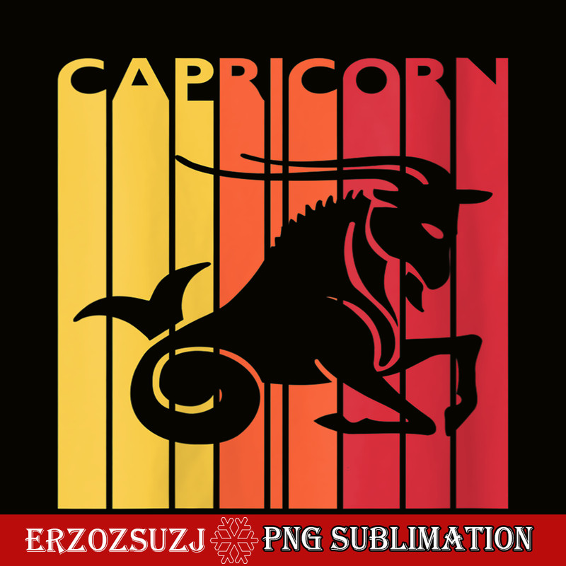 CPB28102383-Retro Capricorn PNG Zodiac Sign PNG December January Birthday Gift PNG.png