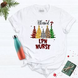 christmas nurse shirt, lpn nurse shirt, licensed practical nurse shirt, nurse appreciation tee, leopard lpn shirt, nurse