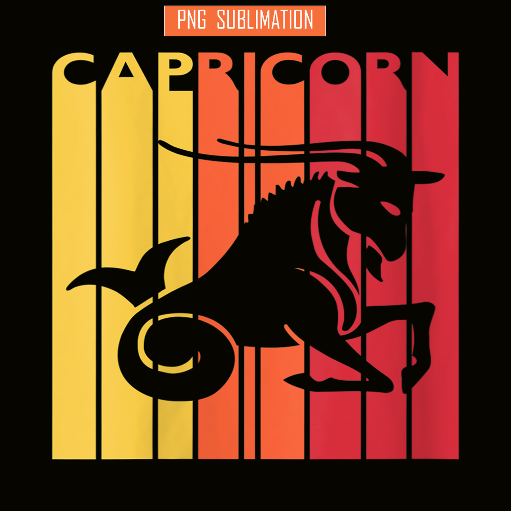 CPB28102383-Retro Capricorn PNG Zodiac Sign PNG December January Birthday Gift PNG.png