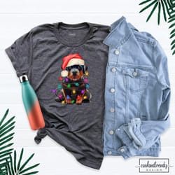 christmas rottweiler shirt, rottweiler christmas tree lights shirt, rottie mom shirt, dog christmas shirt, rottweiler lo