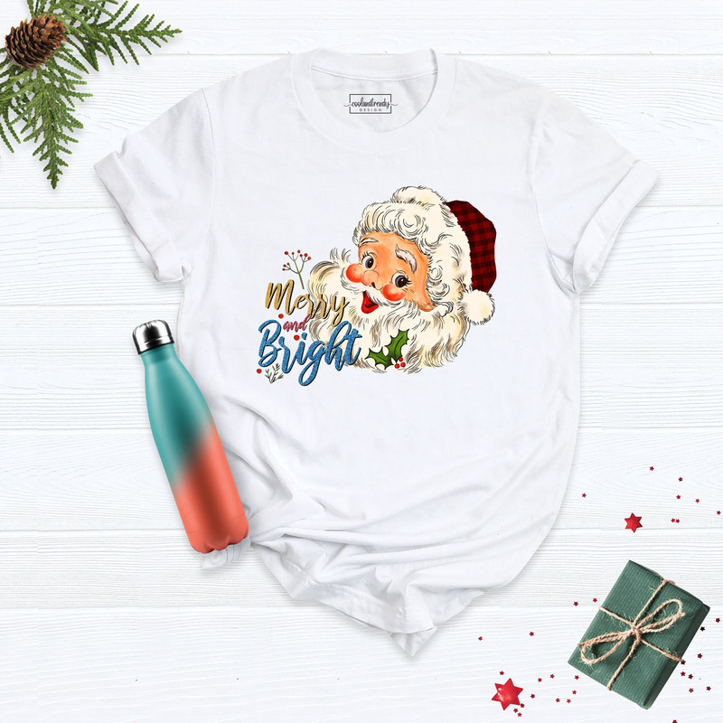 Christmas Santa Shirt, Merry Santa Shirt, Women Christmas Shirt, Christmas Couple Shirt, Cute Holiday Shirt, Christmas Shirt For Her.jpg