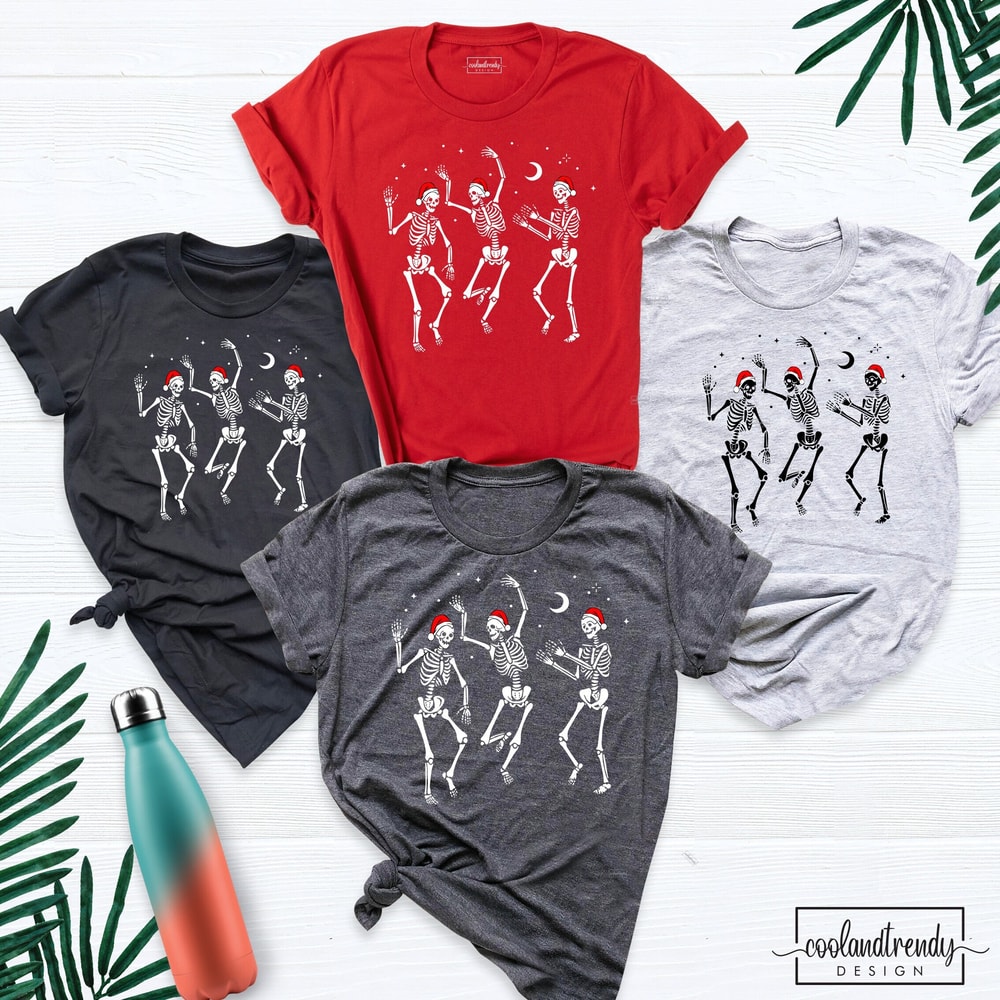 Christmas Skeleton Shirt, Skeleton Dance Christmas Shirt, Skeletons Dancing Tee, Christmas Skeletons Party Shirt, Christmas Dancing Shirt.jpg