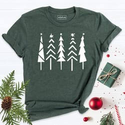 christmas trees shirt, christmas tree t-shirt, xmas winter tree shirt, cute christmas shirt, christmas t-shirt 2