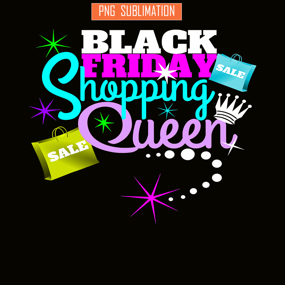 QUE031123106-Black Friday Shopping Queen PNG, Friday Sale PNG, Queen Shopping PNG.png
