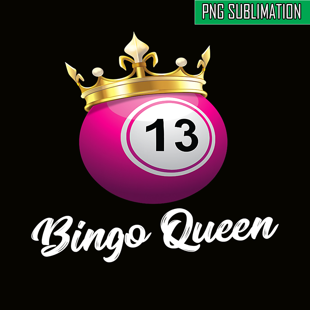 QUE03112357-Bingo Queen 13 PNG, Bingo Balls PNG, Crown Queen PNG.png