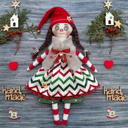 Christmas Elf cloth doll rag doll-gift softie plush stuffed doll ornament fabric doll decoration Gnome home decor