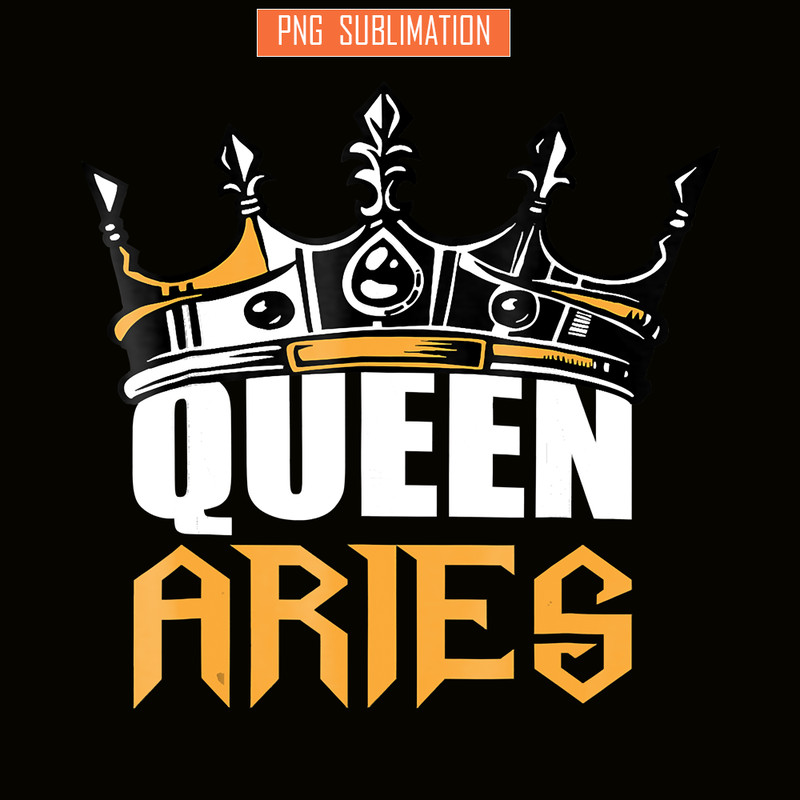 QUE03112370-Queen Aries Slay PNG, Happy Birthday PNG, Crown Queen PNG.png