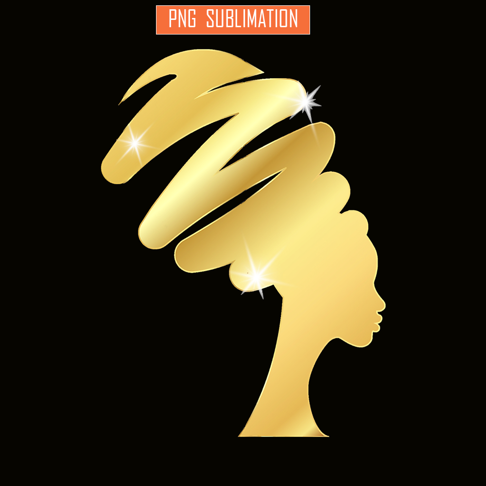 QUE15112310-Black Girls Gift PNG Beautiful Hair PNG, Silhouette PNG.png