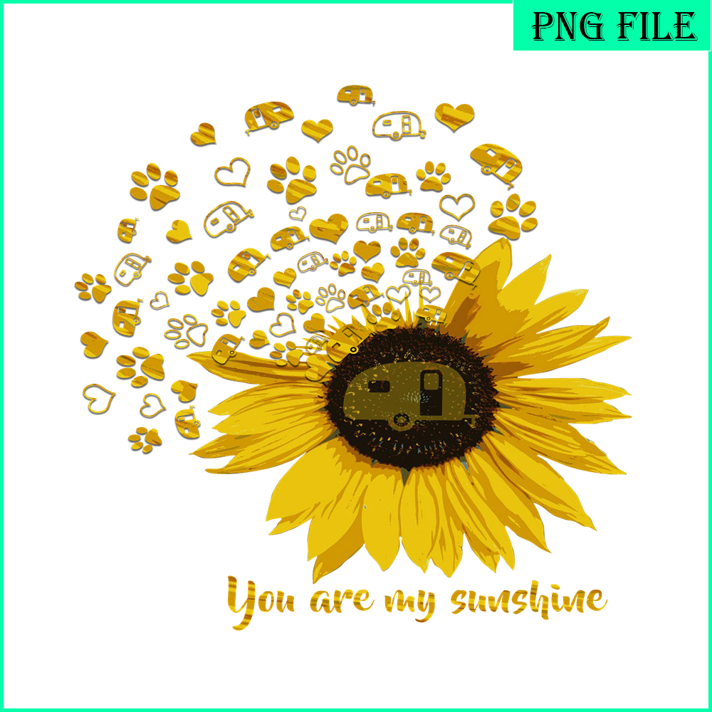CAMP07112354-Sunflower PNG You Are My Sunshine PNG Camper VaN In Sunflower PNG.png