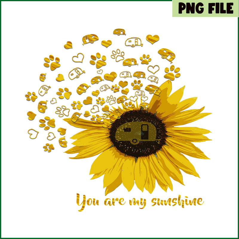 CAMP07112354-Sunflower PNG You Are My Sunshine PNG Camper VaN In Sunflower PNG.png